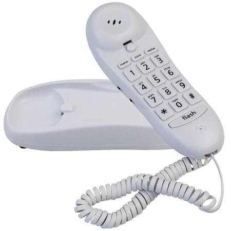 Blue Donuts Slimline White Colored Phone For Wall Or Desk With Memory BD3494395